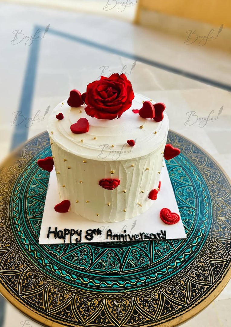 Red Heart Anniversary Cake | GC-146