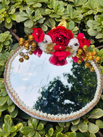 Load image into Gallery viewer, Stylish Engagement Ring Tray with Red Roses and Golden Embellishment| ERT-025
