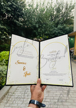 Load image into Gallery viewer, The Customized Black Nikah Booklet with Customized Name | NB-028
