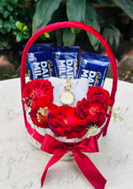 Load image into Gallery viewer, Elegant Red Rose &amp; Chocolate Gift Basket | GB-070
