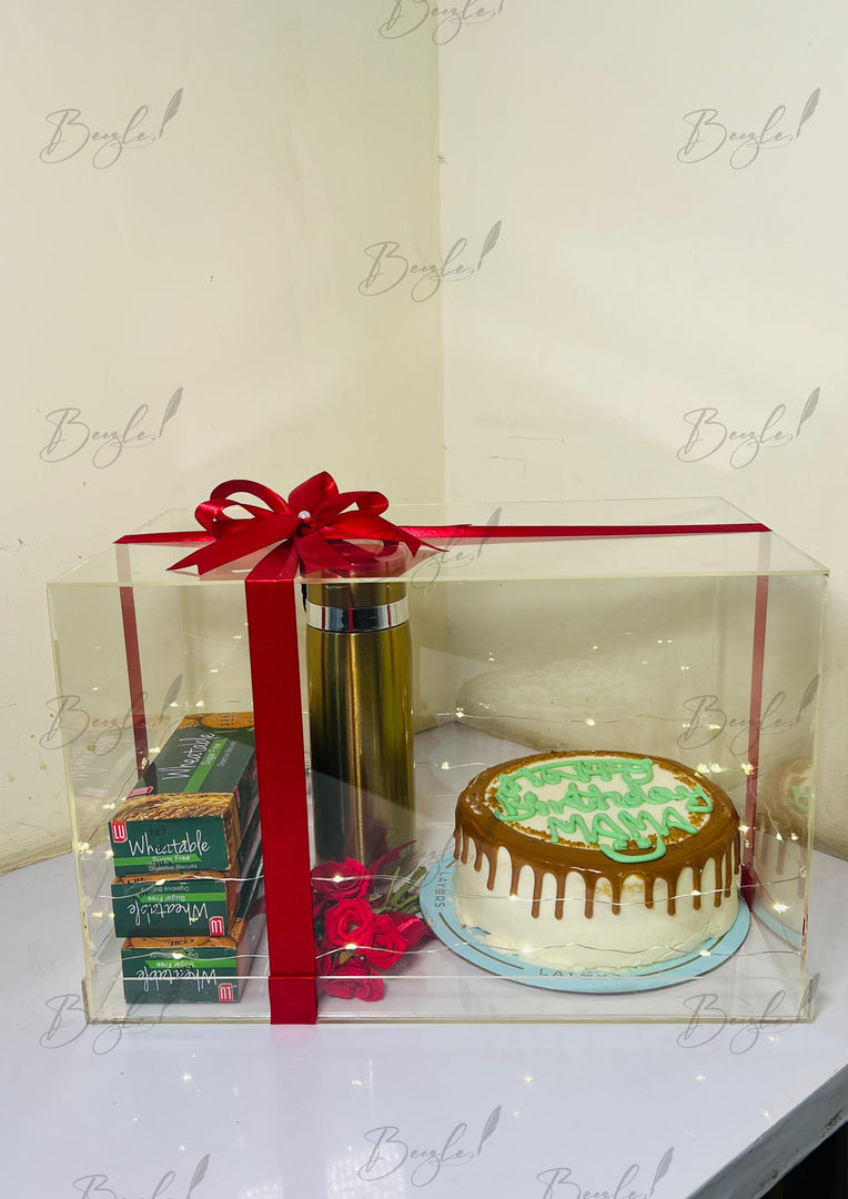 Clear Cake Gift Box with Perfume & Treats | CB-006