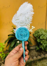 Load image into Gallery viewer, The Beautiful Qubool Hai Nikah Pen With Sky Blue Flower &amp; Pearl | PEN-38