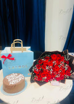 Load image into Gallery viewer, Luxurious Rose Bouquet with Layers Cake Box | GDEL-146