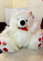Load image into Gallery viewer, White Teddy with Red Bow | TD-001
