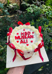 White Ribbon Birthday Cake | GC-083