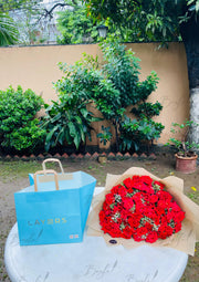 Red Rose Bouquet with Layers Cake| GDEL-115