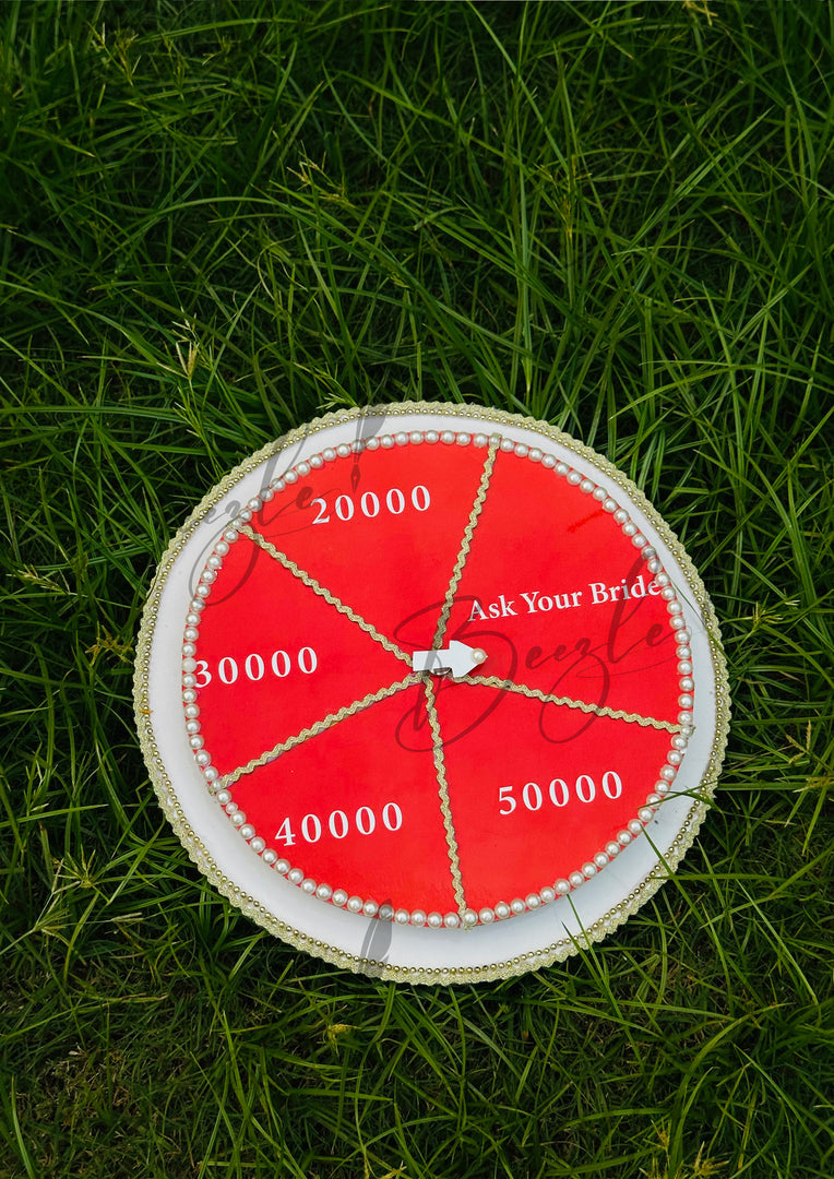 Royal Red Doodh Pilai Spin Wheel for Exciting Wedding Fun | DPT-002