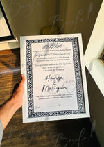 Load image into Gallery viewer, Nikah Certificate With Dark Blue Print | NC-015
