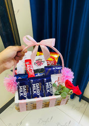 Pink-Themed Snack & Chocolate Basket | GB-124