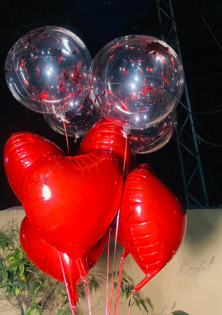 Red Heart Balloon Bunch | BLO-012