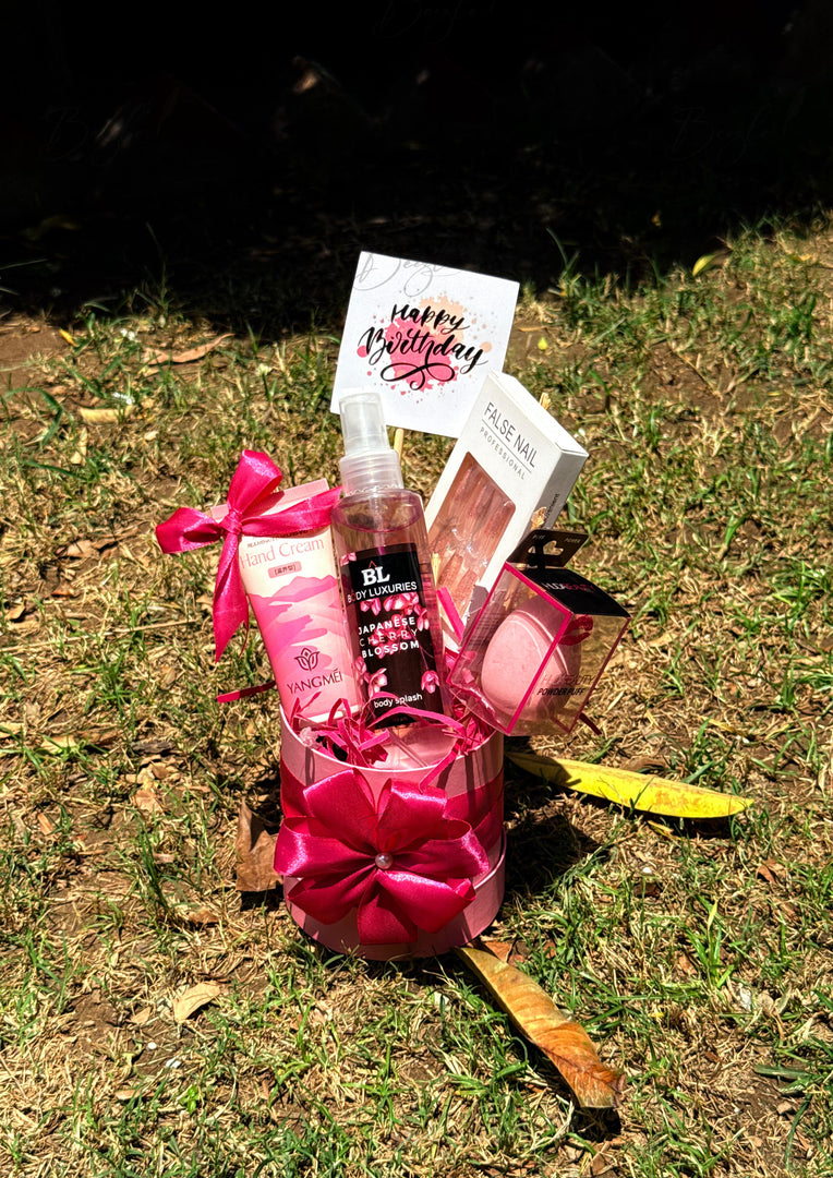 Pretty Pink Birthday Self-Care Gift Basket | GB-149