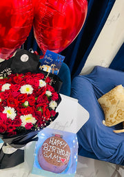 Bouquet, Cake & Balloons Gift Set | GDEL-164