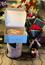 Load image into Gallery viewer, &quot;I Love You&quot; Layers Cake with Mini Rose Bouquet | GDEL-132
