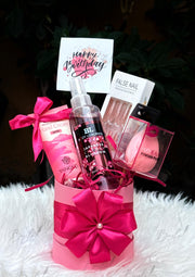 Pretty Pink Birthday Self-Care Gift Basket | GB-149