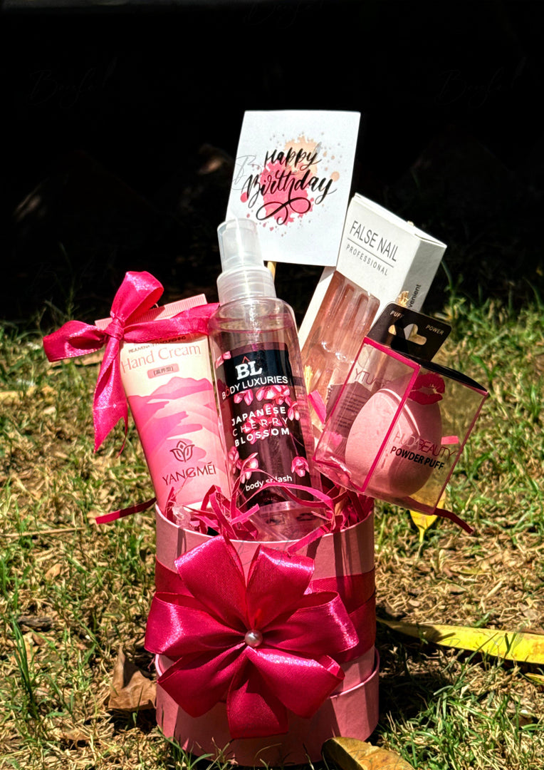 Pretty Pink Birthday Self-Care Gift Basket | GB-149