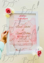 Load image into Gallery viewer, Customized Name Floral Nikah Certificate With Light Pink &amp; Two Flowers Colour |  FNC-001
