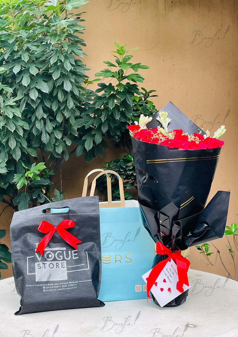 Luxe Black Rose Bouquet Gift Set | GDEL-113