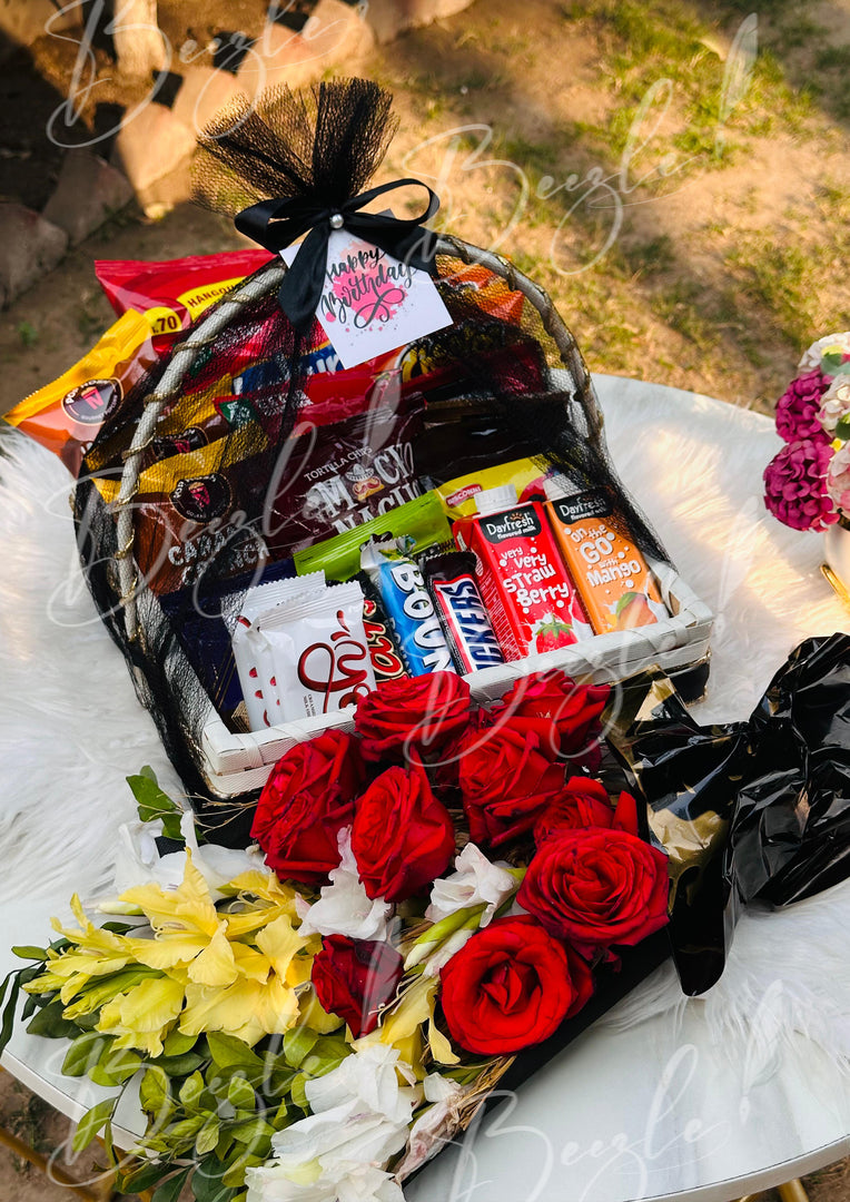 Luxurious Floral & Chocolate Gift Basket | DEL-125