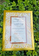 Load image into Gallery viewer, Golden Framed Nikah Nama | NC-193
