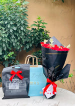 Load image into Gallery viewer, Luxe Black Rose Bouquet Gift Set | GDEL-113
