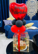 Load image into Gallery viewer, Birthday Cake Box with Lights &amp; Heart Balloon | CB-005

