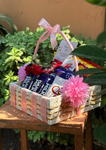 Load image into Gallery viewer, Pink-Themed Snack &amp; Chocolate Basket | GB-124
