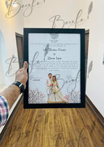 Load image into Gallery viewer, The Amazing Nikah Certificate With Stylish Signature Line | NC-146
