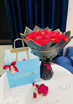 Load image into Gallery viewer, Red Rose Bouquet with Layers Cake Delight Gift | GDEL-147
