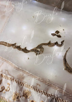 Load image into Gallery viewer, The Off White Dupatta With Pearls And Customized Name | DBT-005
