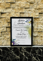 Load image into Gallery viewer, Nikah Certificate With Customized Name, Arabic Ayat, and Signature Line | NC-024
