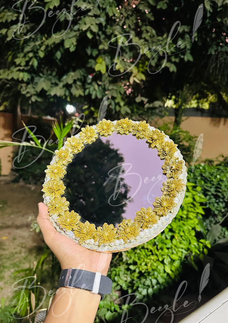 The Beautiful Nikah Tray Decorated With Golden Flowers | NT-016