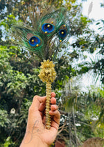 Load image into Gallery viewer, The Beautiful Nikah Pen Decorated With Peacock Feathers &amp; Golden Flowers | PEN-47
