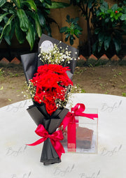 Sweet Red Rose Bouquet with Brownie Box Gift Set | GDEL-116