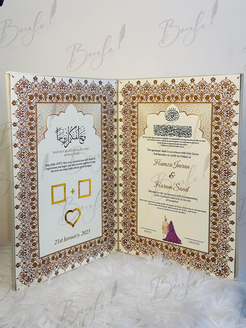 The Premium Golden Nikah Booklet With Attractive Design | NB-040