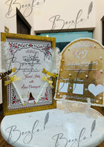 Load image into Gallery viewer, Luxury Nikah Certificate, Nikah Acrylic Thumb Board &amp; Two Nikah Pens

