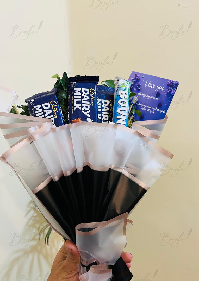 Stylish Fan-Wrapped Chocolates Bouquet | BCG-052