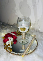 Load image into Gallery viewer, Doodh Pilai Glass With Decorated Nikah Tray
