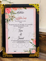 Load image into Gallery viewer, The Nikah Frame With Customized Name &amp; Arabic Ayat | NC-170
