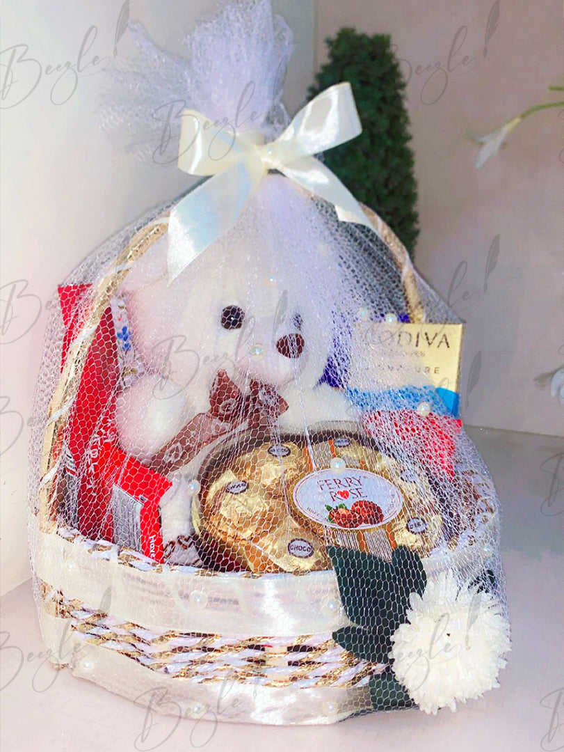 Luxurious Teddy Bear Gift Basket | GB-036