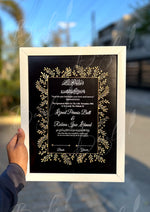 Load image into Gallery viewer, Luxury Black &amp; White Stone Nikah Certificate | SNC-009
