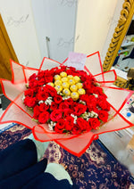 Load image into Gallery viewer, Rose &amp; Ferrero Chocolate Flower Bouquet | BCG-100
