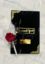 Load image into Gallery viewer, The Beautiful Black Booklet With Attractive Nikah Pen | DEL-082
