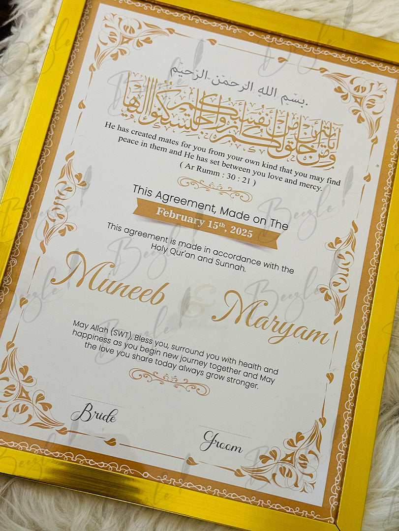 The Premium Luxury Nikah Certificate With Unique Design | NC-176