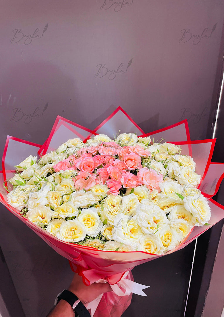 Pink & White Rose Bouquet | BCG-105