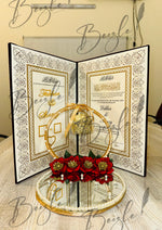 Load image into Gallery viewer, The Black Nikkah Booklet With Decorated Engagement Tray | DEL-097
