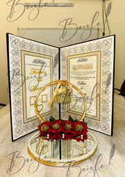 The Black Nikkah Booklet With Decorated Engagement Tray | DEL-097