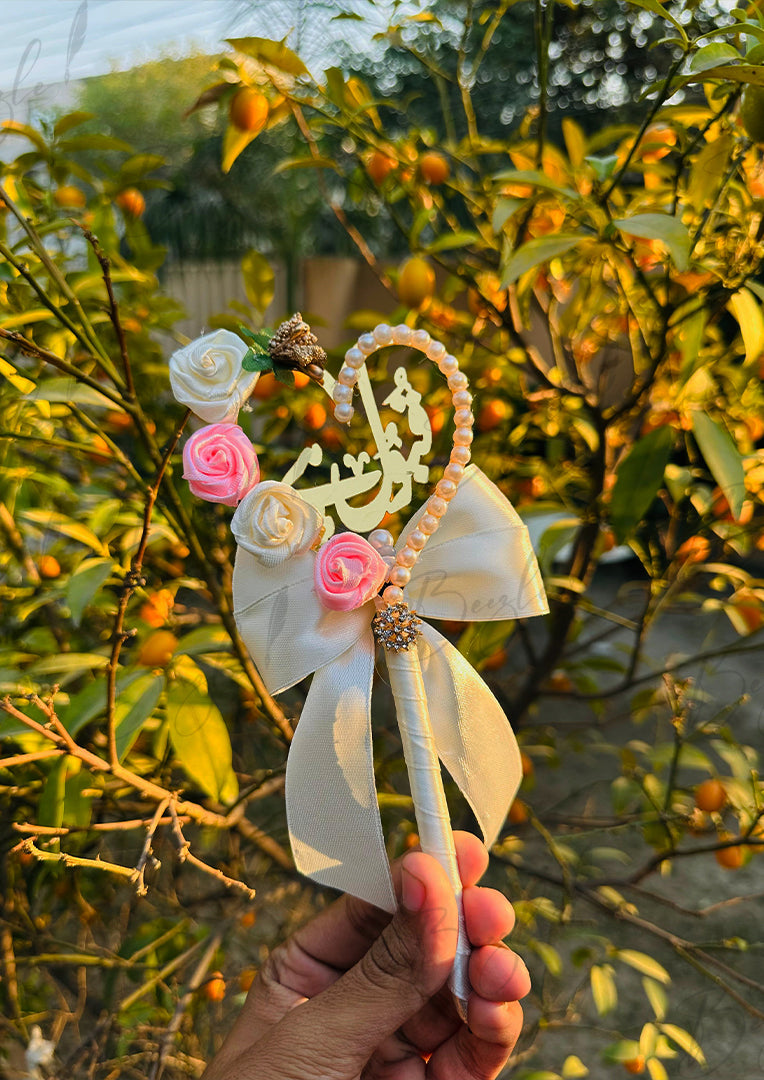 The Nikah Pen With Unique Decorated Heart With White Ribbon | PEN-71