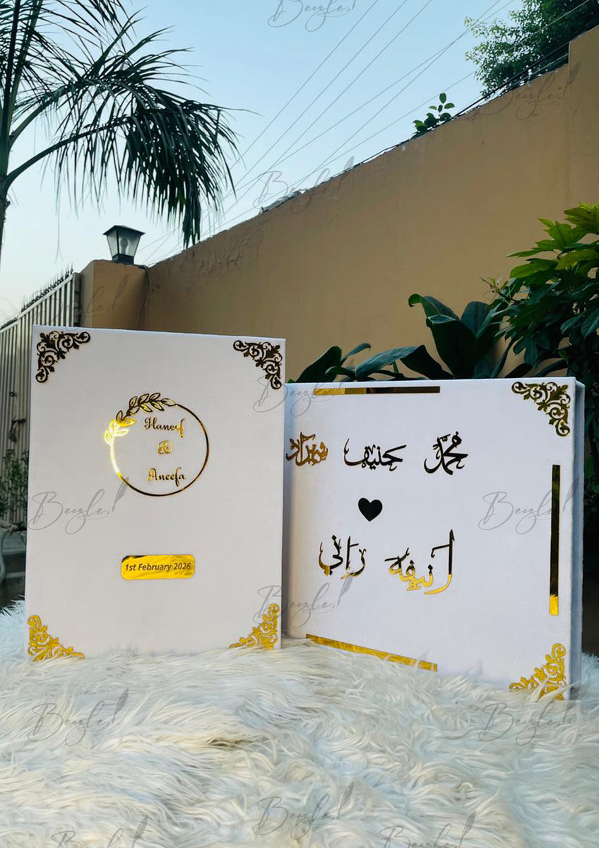 Premium Nikah Nama Box with Gold Detailing for Weddings – Beezle Store