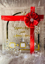 Load image into Gallery viewer, Acrylic Nikah Thumb Board in Elegant Gift Box with Red Ribbon | NAF-023
