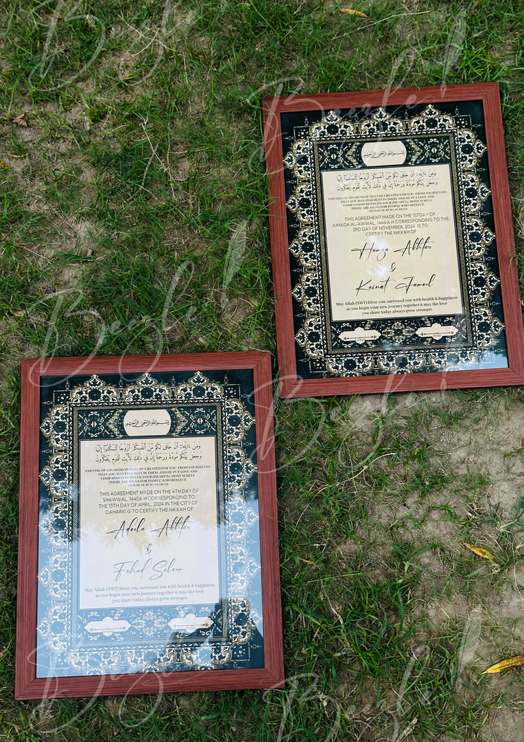 Two Luxury Nikah Certificate With Attractive Design | DEL-049